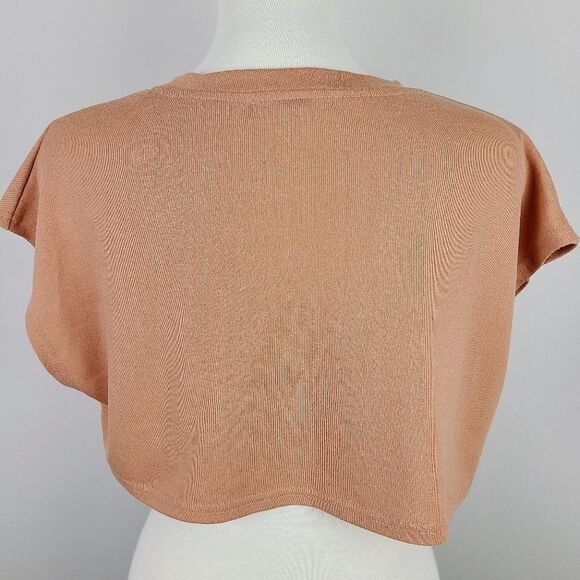 Revamped Tan Sleeveless Cropped Sweater Large - Picture 8 of 16